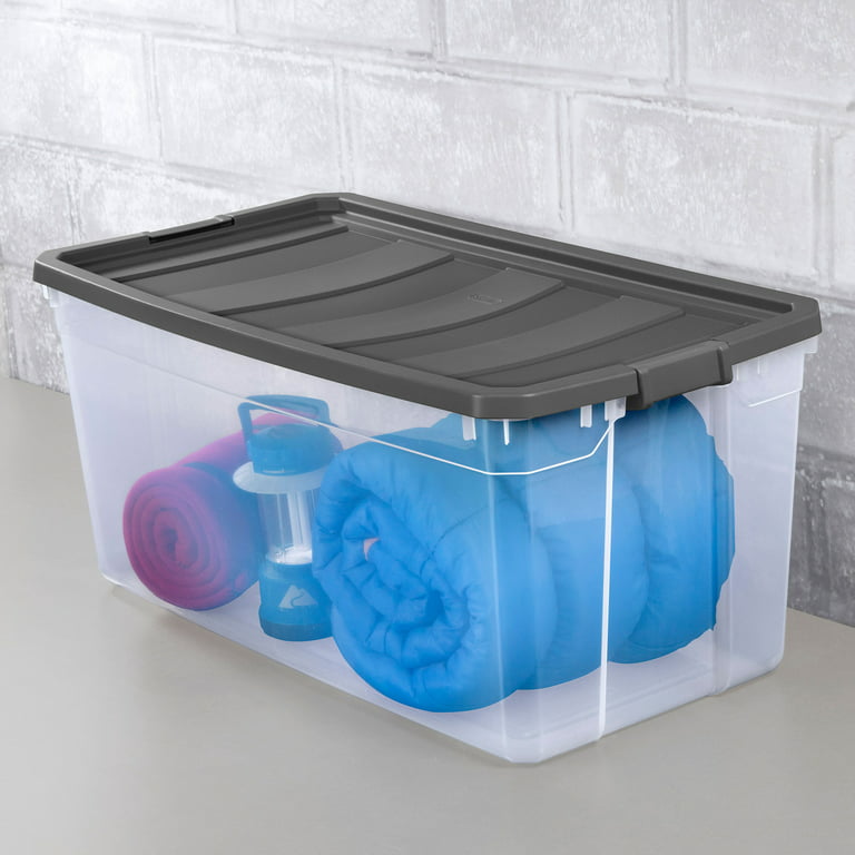 Citylife 3 PCS Plastic Storage Bins with Latching Lids Portable Project  Case Clear File Box Stackable Storage Containers for Organizing A4 Paper