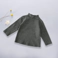 thumbnail image 3 of Odeerbi Infant Boys Girls Striped Cotton Tops Fall Winter Half Turtleneck Bottoming Shirt 2024 Long Sleeve Solid Inner Top Gray 6-9 Months, 3 of 6