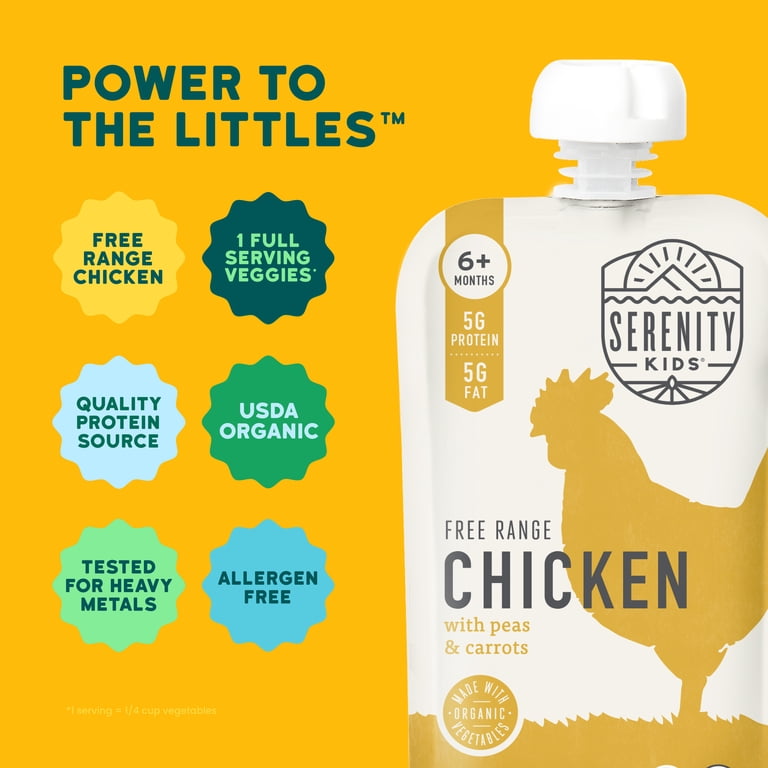 3 pack) Serenity Kids Stage 2 Organic Free Range Chicken Baby Food
