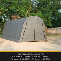Garage-in-a-Box 12 x 24 x 10 ft. RoundTop Replacement Cover 7 oz. Gray (Frame not included)