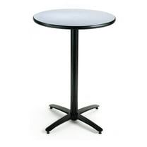 KFI Studios Mode 3' Round Bistro Table, Grey Nebula, Arched X-Base