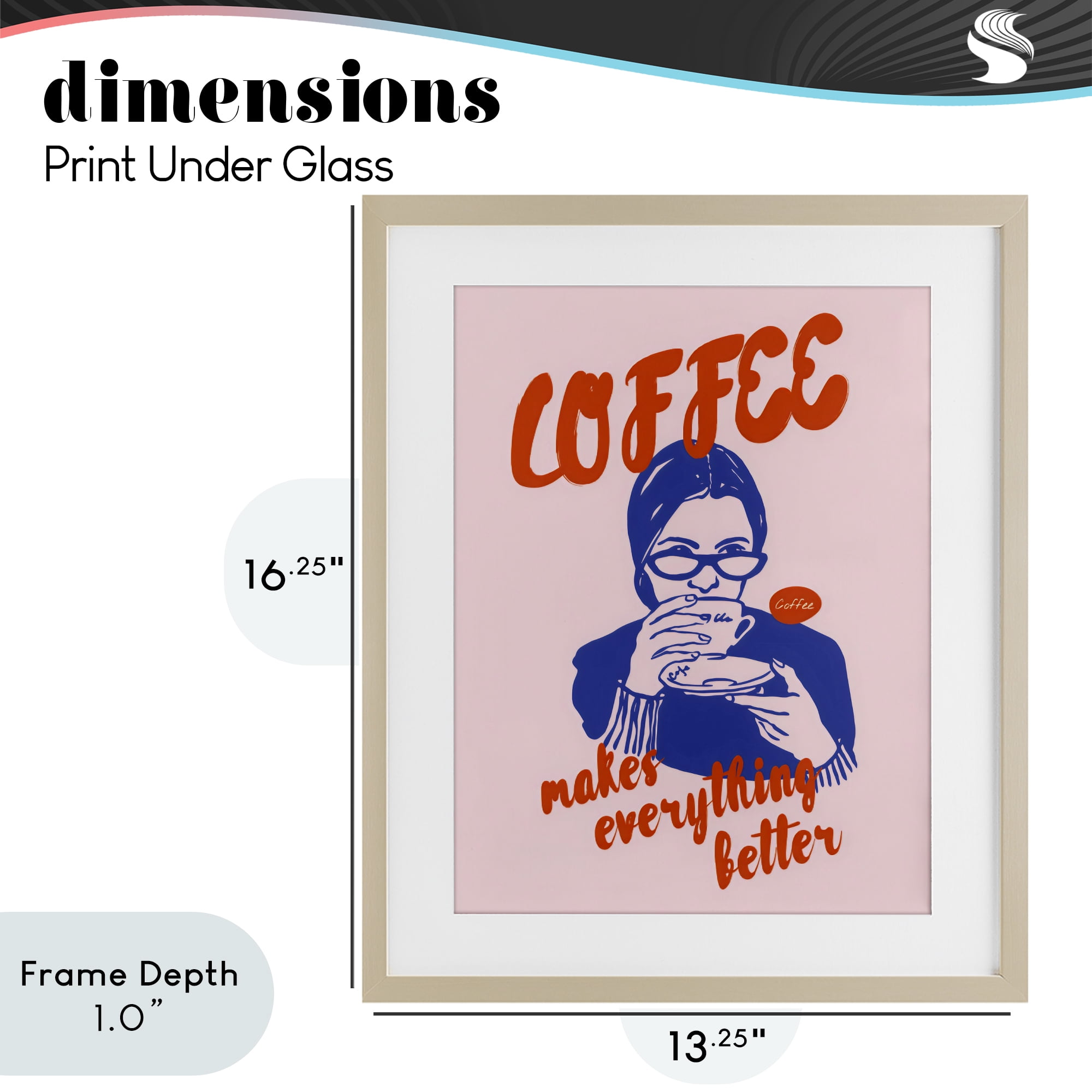 Stupell Industries Coffee Makes Everything Better Birch Framed Print Under Glass, design by The Prints Vibe