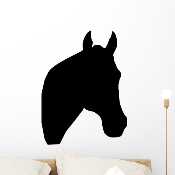 Horse Head Silhouette Wall Decal Sticker, Wallmonkeys Peel & Stick