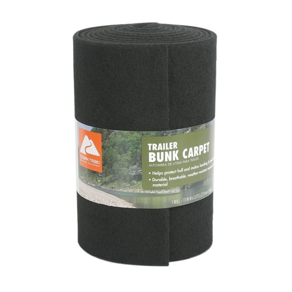 Ozark Trail Marine Boat Trailer Bunk Carpet Replacement Padding, Black