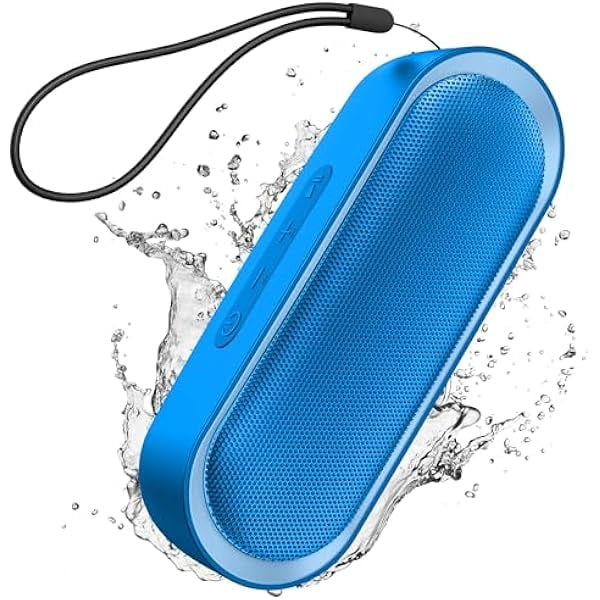 wonima44 Bluetooth Speakers, Waterproof Portable Speakers with TWS, 24 Playtime, Stereo Sound, Wireless for Home Shower Pool Beach Outdoor (Blue)