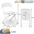 thumbnail image 3 of Metal Folding Chairs 4 Pack, Portable Stackable Seat with Steel Frame and Comfortable Seating, Foldable Party Chair Set for Office, Waiting Room, Party, White (Plastic-White, 4 Pack), 3 of 9