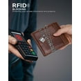 thumbnail image 3 of Leather Wallet for Mens  RFID Blocking Bifold Wallets with 1 ID Window 15 Card Slots, 3 of 7