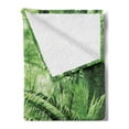 thumbnail image 2 of Rainforest Soft Flannel Fleece Throw Blanket, Palm Trees and Exotic Plants in Tropical Jungle Wild Nature Theme Illustration, Cozy Plush for Indoor and Outdoor Use, 70" x 90", Green, by Ambesonne, 2 of 5