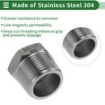 thumbnail image 3 of Unique Bargains 304 Stainless Steel Pipe Fittings 3/4"Male x 1/2"Female BSPT Reducer Hex Bushing 2 Pcs, 3 of 8