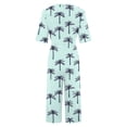 thumbnail image 4 of Haivin Women's Jumpsuit, Short Sleeve V-Neck with All-Over Print, Back Zipper and Side Pockets, Casual Lightweight Breathable for Daily Wear and Summer Activities, 4 of 5