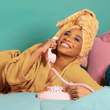 Ooma - Telo Air 2 Internet Home Phone Service with Retro Princess Phone Bundle - Pink
