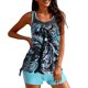 thumbnail image 3 of Gibobby Conjunto de bikini sexy Con Boyshorts Trajes a rayas de dos controles de baño Tummy Top para mujer Trajes de baño Trajes de baño Conjunto de tank(Verde,XL), 3 of 5