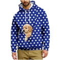 thumbnail image 5 of Oksale Pet Pouch Hoodies for Men Polka Dot Fall Winter Pullover Tops with Pet Carriers Loose Long Sleeve Sweatshirts Blue XL, 5 of 6