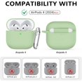 thumbnail image 2 of CHAO Funda protectora de silicona suave para AirPods de 4.ª generación con kit de limpieza, color verde pastel, 2 of 5