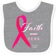 thumbnail image 3 of Inktastic Faith Over Fear Breast Cancer Awareness with Pink Ribbon Boys or Girls Baby Bib, 3 of 4