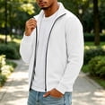 thumbnail image 5 of TRUNZI Men's Zip Up Jackets Long Sleeves Stand Collar Casual Daily Outdoor Lightweight Jackets with Pockets,White,Size L, 5 of 9