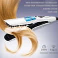 thumbnail image 5 of Cepillo alisador de pelo eléctrico de cerámica con vaporizador LCD, color blanco, 5 of 5
