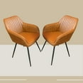 thumbnail image 1 of KOSSMAI Set of 2 Faux Leather Upholstered Dining Side Chair with Arm, 1 of 8
