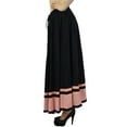 thumbnail image 5 of Bimba Women's Long Maxi Skirt With Contrast Border Boho Skirt With Elastic Waist, 5 of 7