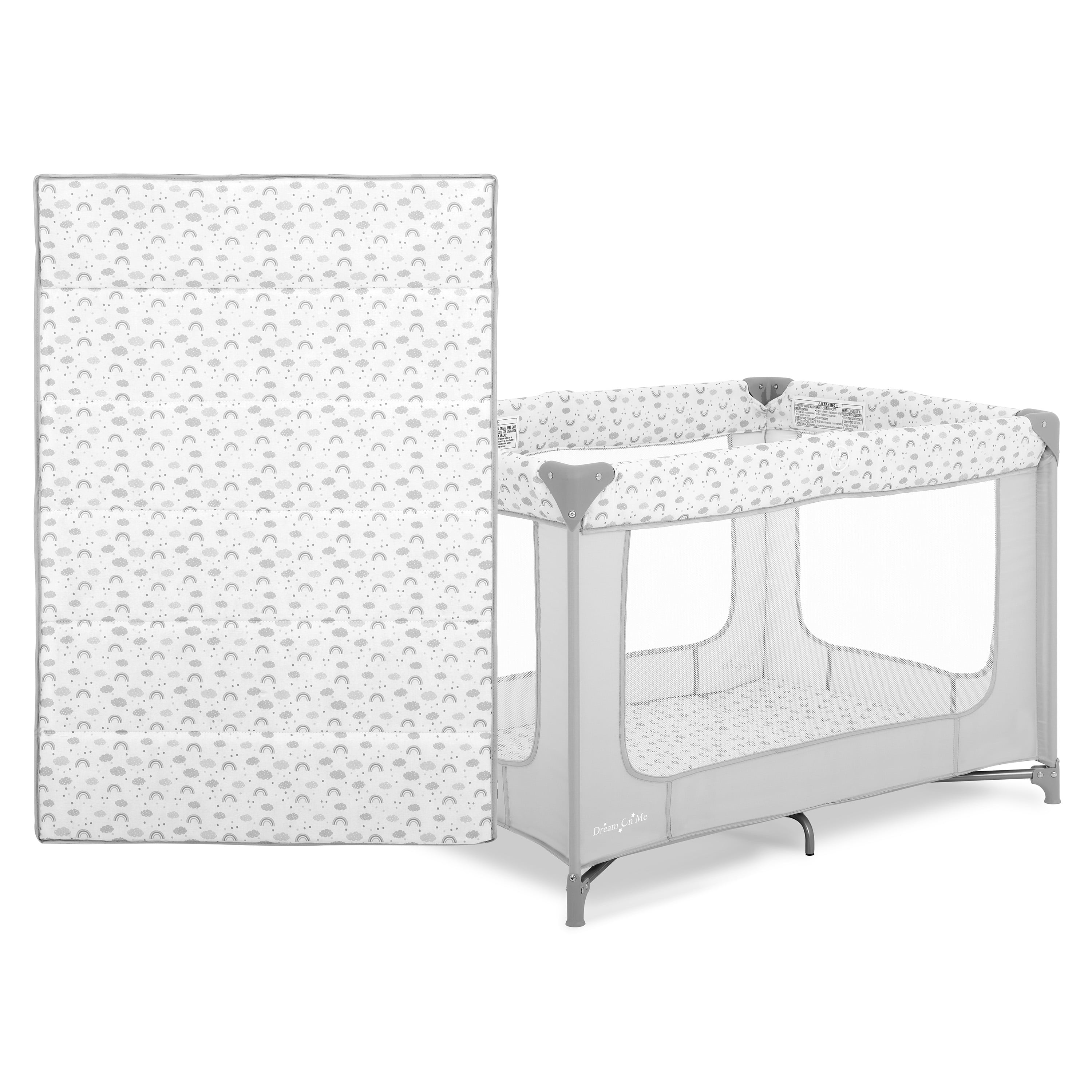 Dream On Me Zodiak Portable Play Yard With Carry Bag And Shoulder Strap, Cool Gray