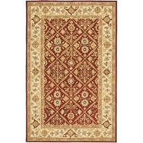 SAFAVIEH Chelsea Bevin Traditional Wool Area Rug, Ivory/Red, 5'3" x 8'3"