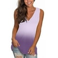 thumbnail image 2 of Aoochasliy Tank Tops for Women Women's Casual Printing V-Neck Gradient Sleeveness Tops Loose Vest Blouses, 2 of 4
