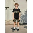thumbnail image 5 of Arshiner Boys Camo Print Short Sleeve T Shirt and Shorts Set 2-Piece Black Outfit for Kids 9-10 Years, 5 of 7