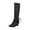 Black, variant on Fesfesfes Riding Boots For Women Long Pointed Lace-up Warm Solid High Heel Knight Synthetic US:6.5(38)