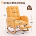 thumbnail image 5 of UHOMEPRO Upgraded Rocking Chair for Nursery, Modern Teddy Glider Rocker Chair with Footrest, High Backrest, Solid Wood Frame, Orange, 5 of 8