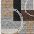 thumbnail image 4 of HomeRoots 675088 8 x 10 ft. Pewter Gray & Black Geometric Washable Machine Made Rectangle Area Rug with UV Protection, 4 of 9