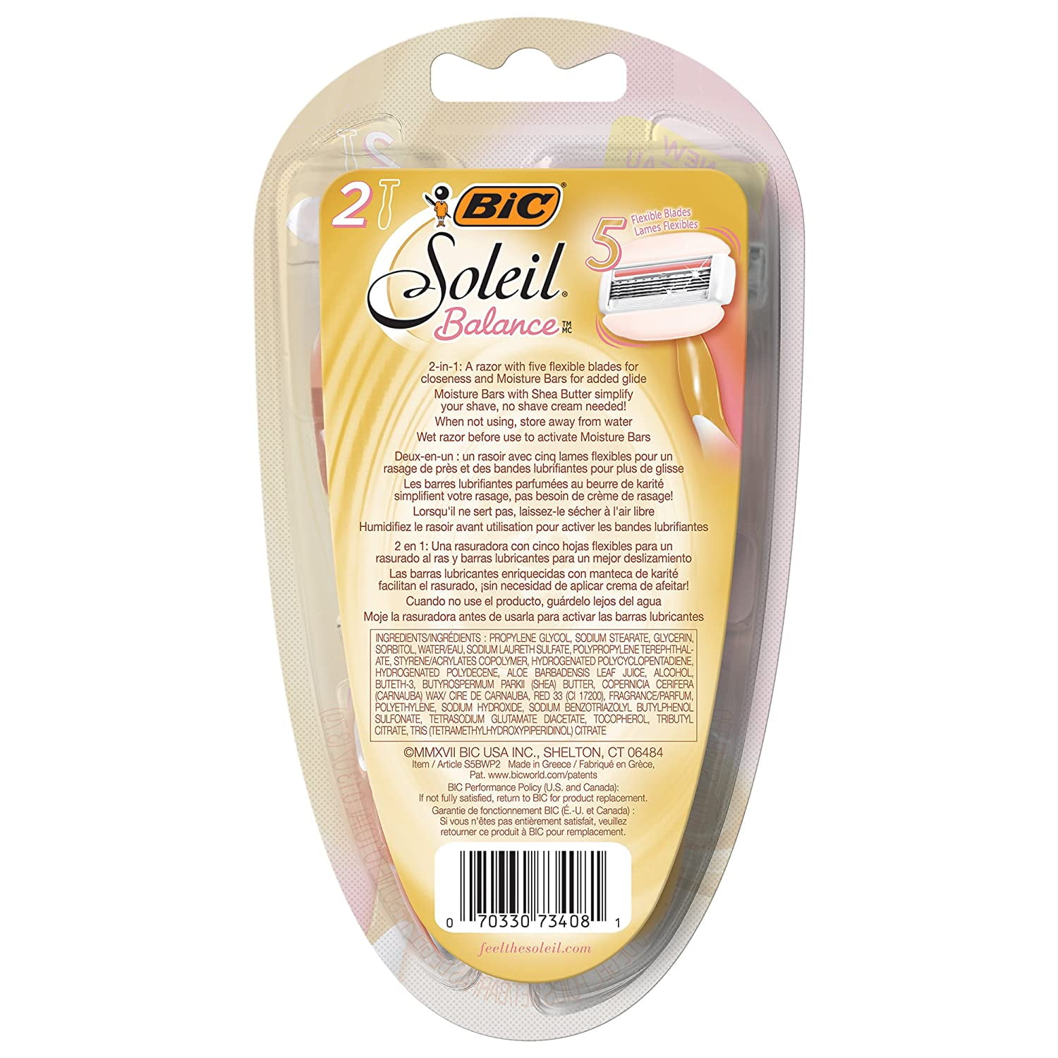 Bic Soleil Balance Moisture Bars Shea Butter Disposable Bic Soleil Balance Moisture Bars Shea Butter Disposable