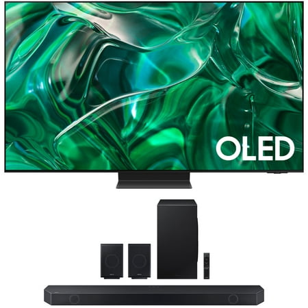 Samsung QN65S95CAFXZA 65 inch HDR Quantum Dot OLED Smart TV 2023 Bundle with Samsung 11.1.4 ch. Wireless Dolby ATMOS Soundbar and Rear Speakers