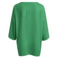 thumbnail image 5 of QHWAUAKFBN T Shirts For Women Trendy Graphic Summer 3 Of 4 Sleeve Crew Neck Floral Printed Loose Linen Tunic Tee Blouse Tshirts Top, 5 of 5