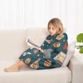 thumbnail image 4 of Blue Basketball Related Items Pattern Blanket Hoodies for Kids 6-13YR Oversize Wearable Blanket Hoodies for Boys Girls Teens, 4 of 7