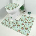 thumbnail image 2 of Green Highland Cow Flower Pattern Bathroom Rugs Sets 3 Piece,Toilet Cover Set,Absorbent Non Slip Bathroom Mats Sets with U-Shaped Contour Rug Toilet Rug Set, 2 of 5