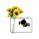 thumbnail image 1 of Salute gesto silueta patron Tarjeta de bendición de jarrón de girasol artificial, 1 of 3