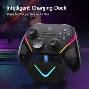 QUCOPRE Wireless Gaming Controller for PC,Switch,Android,iOS,Steam, with Charging Dock/TMR Joysticks/Dual-Mode Triggers/6-Axis Gyro/Programmable Buttons