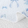 thumbnail image 5 of Erosebridal Watercolor Blue Plaid Bow Twin Quilt Set for Girls, Fashion Ribbon Twin Coverlet Set, 2pcs, 5 of 7