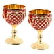 thumbnail image 3 of Dekaim Copa De Vino Vintage Aleación De Zinc Elegante Decorativa Retro Copas De Tallo para El Hogar Bar Fiesta 2 Piezas(Oro y Rojo), 3 of 5
