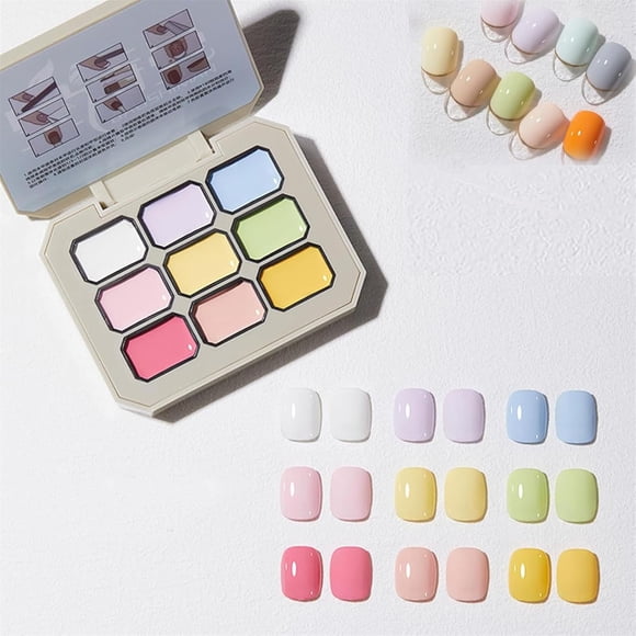 Cream Color Nail Polish Set, Solid Cream Gel Nail Polish Palette, Long Lasting Solid Nail Polish Palette, Cream Gel Nail Polish (Type B, standard)