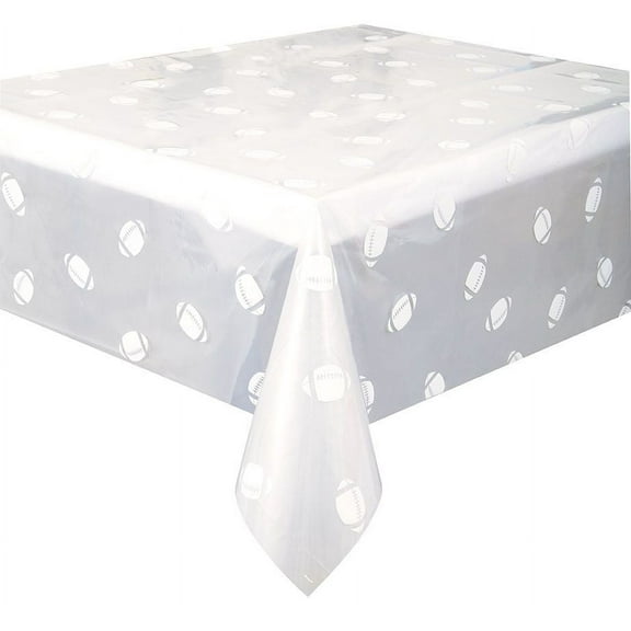 Unique Football Clear Plastic Tablecover (1ct)