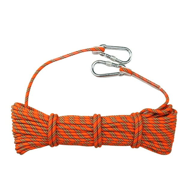 Dsseng 10M 8mm Thickness Tree Climbing Safety Sling Rappelling Rope Auxiliary Cord Equipment for Outdoor (Orange)