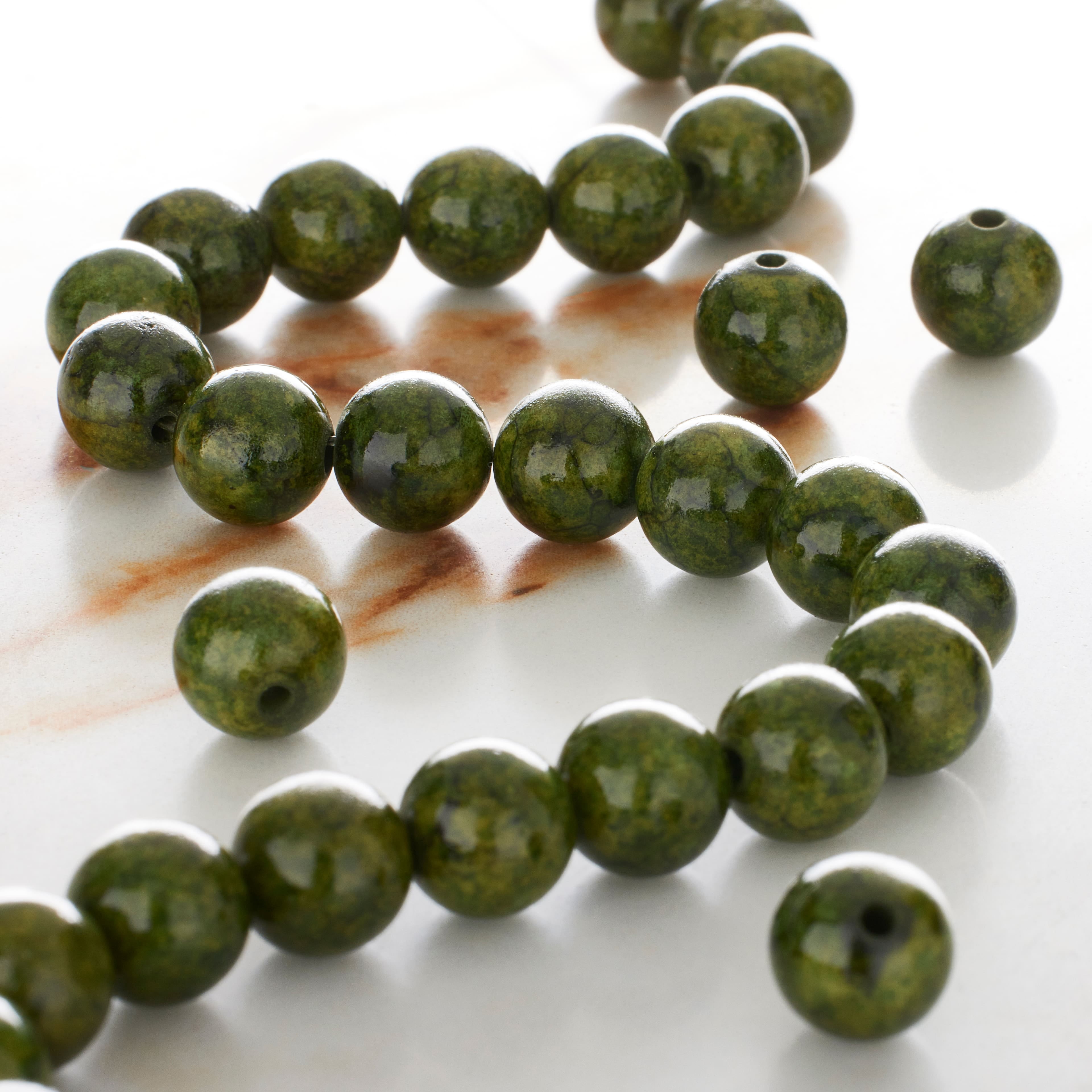 Bead Landing Green Quartz Round Beads, 8mm, 12 Pack
