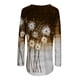 thumbnail image 4 of Camisetas de mujer Estampado floral Manga larga Otoño Loose Fit Pullover Blusa Túnica para el trabajo, 4 of 5