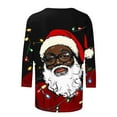 thumbnail image 5 of Jjayotai African American Christmas Santa Tee, Women Black Santa Christmas Shirts, 3D Graphic Xmas Holiday Party Pullover Multicolor XXXL, 5 of 5