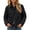 Black, variant on Women's Quilted Jacket Lightweight Padded Coat Collared Button Down Long Sleeve Casual Outerwear for Fall Winter Work Daily Wear