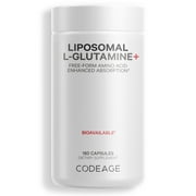 Codeage Liposomal L-Glutamine 1000mg Supplement, Free-Form Glutamine Formula, 3-Month Supply, 180 ct