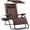 Brown, variant on Folding Zero Gravity Outdoor Recliner Patio Lounge Chair w/Adjustable Canopy Shade, Headrest, Side Accessory Tray, Textilene Mesh - Ice Gray