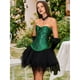thumbnail image 4 of Tops de Corsé para Mujer, Lencería Moldeadora con Bustier, Body Push Up con Cintura de Encaje Negro y Verde M, 4 of 10