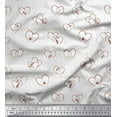 thumbnail image 1 of Soimoi Red Poly Georgette Fabric Fashion Accessories & Heart Printed Fabric 1 Yard 52 Inch Wide, 1 of 3